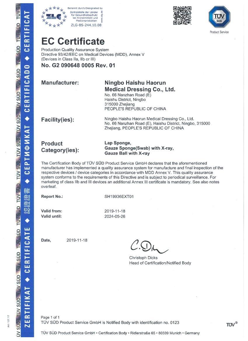 हाओरुन मेडिकलले TÜV को आधिकारिक लेखापरीक्षणलाई स्वागत गर्दछ, अन्तर्राष्ट्रिय मानकहरूसँग मेडिकल उपकरण निर्यात गुणस्तरको लागि उच्च मानक सेट गर्दै।